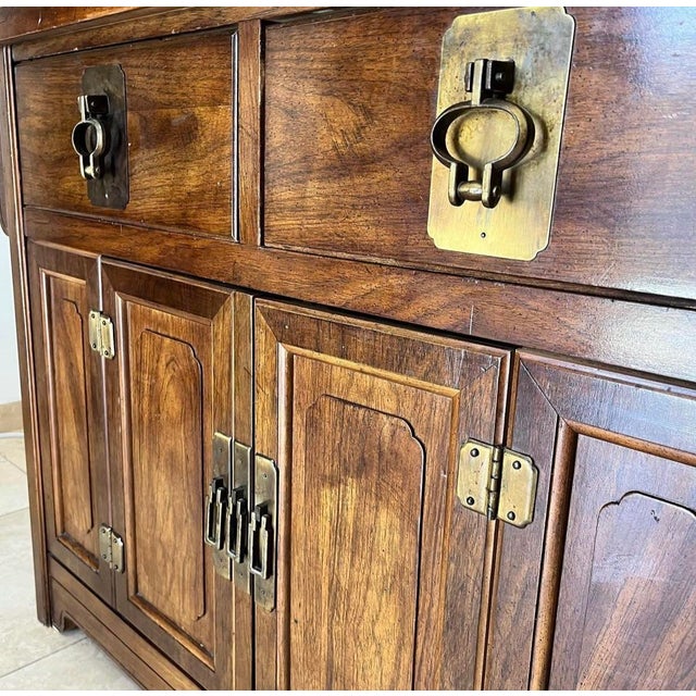 Bernhardt Chinoiserie With Antique Brass Hardware and Gilt Gold