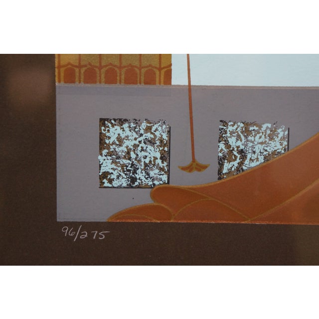 1990s 1991 Lillian Shao Signed Triumph Art Deco Erte Metallic Serigraph Print 47" For Sale - Image 5 of 16