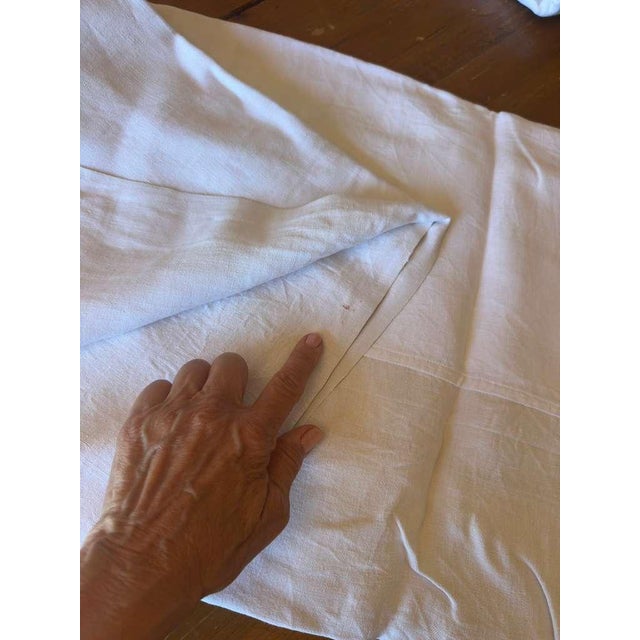 An especially beautiful and unusual antique French sheet in a weight and weave that feels far more artisanal than typical...