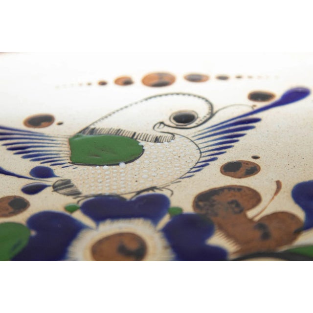 Mid 20th Century Tonala Folk Art Pottery Oval Platter Signed, Mexico, Circa 1960's For Sale - Image 5 of 12