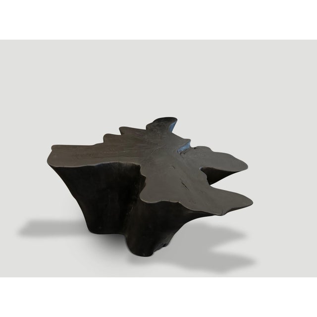 Contemporary Andrianna Shamaris Sculptural Charred Teak Wood Coffee Table For Sale - Image 3 of 18