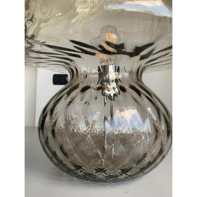 Brown Smoked Fumé Glass Table Lamp by Simoeng For Sale - Image 8 of 9