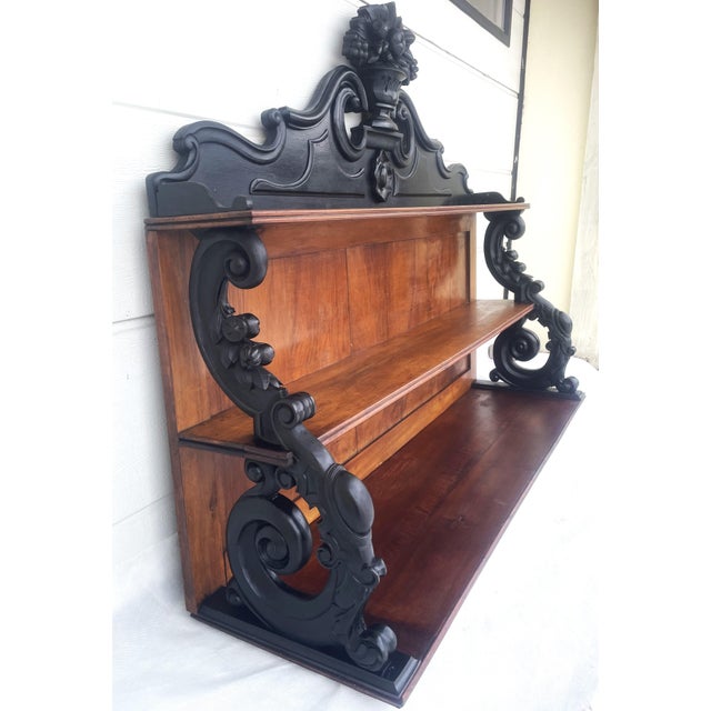 19th Century Neo-Renaissance Monumental Shelf for Hanging in Walnut For Sale - Image 9 of 18