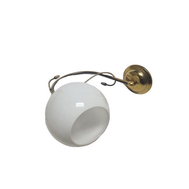 Goldenrod Art Deco Metal Wall Lamp, Poland, 1950s For Sale - Image 8 of 9