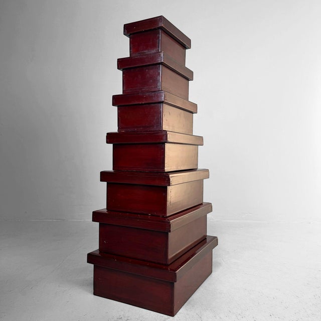 Taishō Japanese Kiridame Nesting Boxes, 1920, Set of 7 For Sale - Image 18 of 18