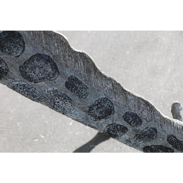 Vintage Pair of Large Bronze Giraffe Garden Sculptures – Outdoor Yard Art With Natural Patina For Sale - Image 14 of 18