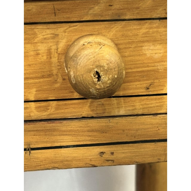 Primitive Farmhouse Handmade and Painted Pine Table With Drawer For Sale - Image 11 of 18