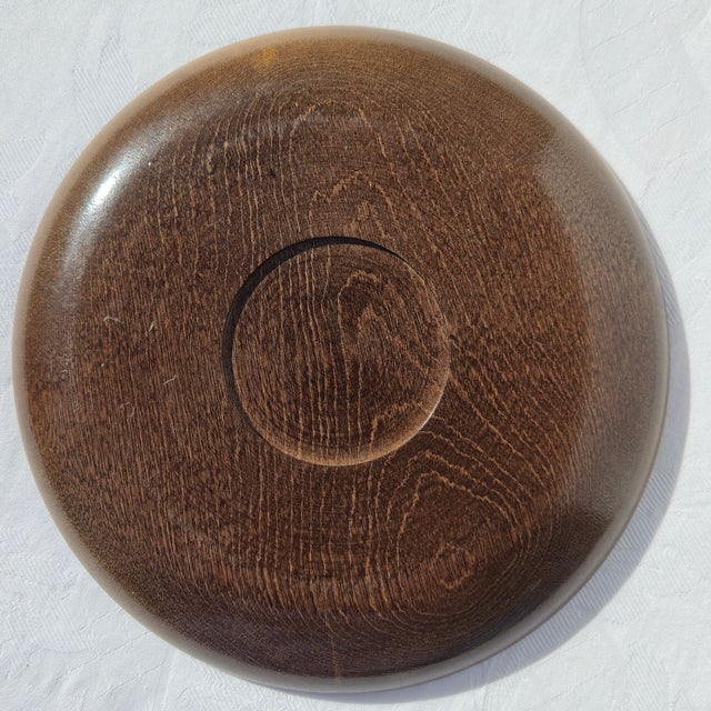 Wood Table Accent, Jewelry Dish or Watch Tray - 7" Vintage Japanese Yosegi Zaiku Marquetry Plate For Sale - Image 4 of 5