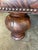 Spanish Colonial Style Embossed Leather Ottoman With Bun Feet For Sale - Image 9 of 12