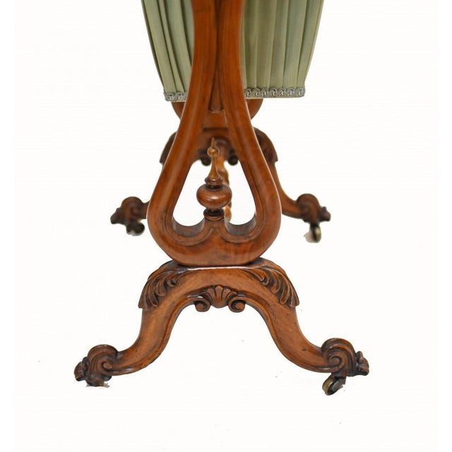 Wood Victorian Sewing Table with Work Box in Walnut, 1860s For Sale - Image 7 of 9