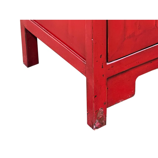 Distressed Brick Red Drawers Doors Sideboard Credenza Console Table For Sale - Image 18 of 18
