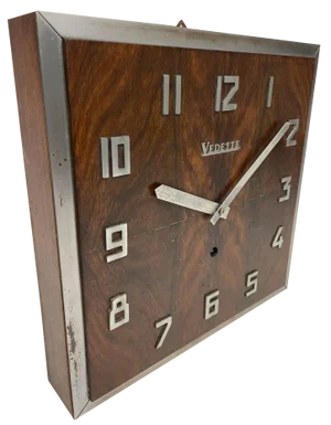 Art Deco Burl Walnut Vedette Wall Clock, 1930s