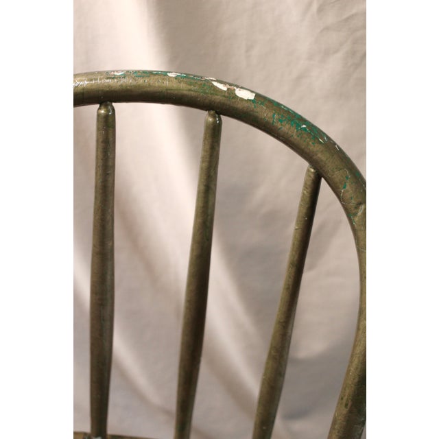 1910s Spindle Antiqued Gold Painted Chair From the Early 1900s For Sale - Image 5 of 14