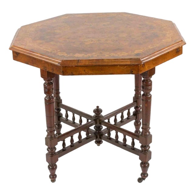 Vintage Octagonal Coffee Table in Wood, Italy, Mid-20th Century For Sale