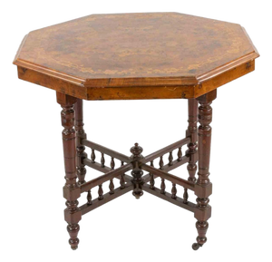 Vintage Octagonal Coffee Table in Wood, Italy, Mid-20th Century