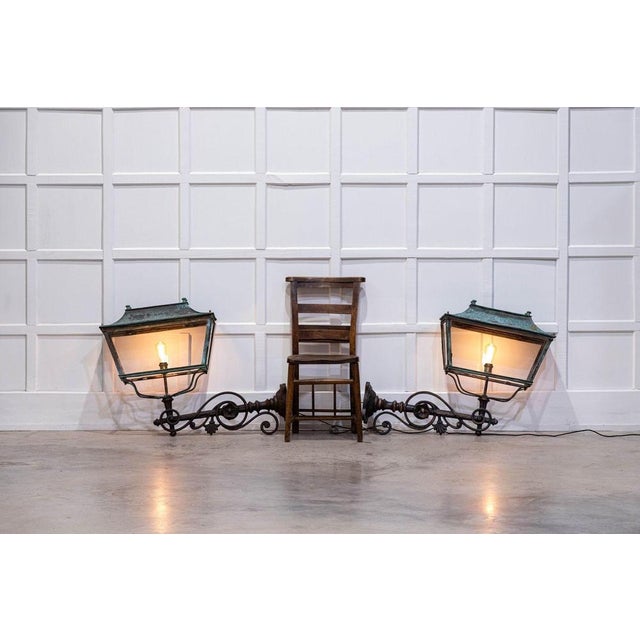 Early 19th Century Georgian Verdigris Lanterns, 1800, Set of 2 For Sale - Image 5 of 18
