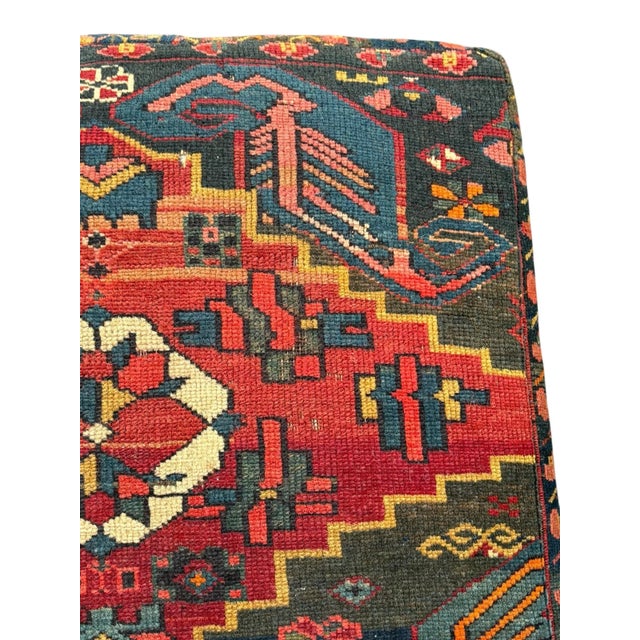 Textile Vintage Multi Color Turkish Kilm Ottoman For Sale - Image 7 of 12