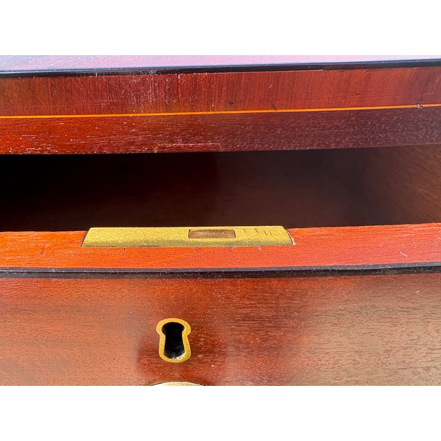 Antique Handcrafted English Mahogany Bowfront Chest of Drawers For Sale - Image 9 of 12