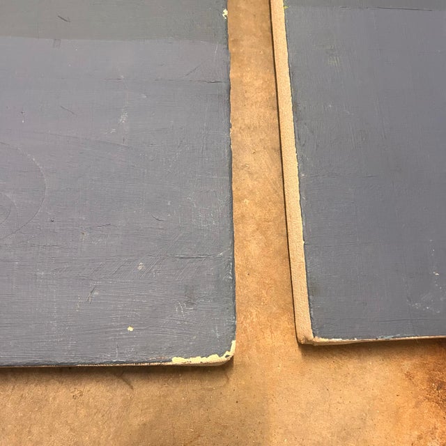 1960s 1960s Mid-Century Modern Diptych Oil Painting For Sale - Image 5 of 10