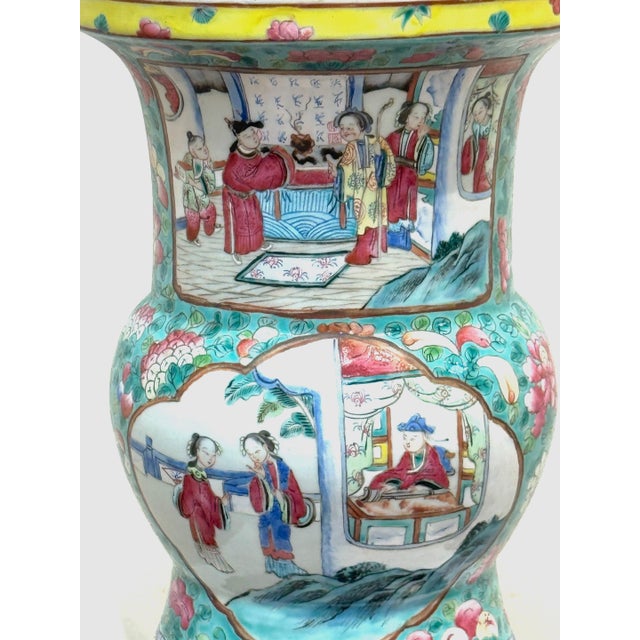 Asian Early 19th Century Chinese Export Famille Rose (Fencai) Gu-Form, Now as a Lamp For Sale - Image 3 of 18