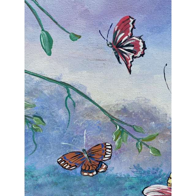 1990s Contemporary Botanical Themed Oil Painting For Sale In Miami - Image 6 of 13