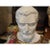 Fabulous well detailed 1940s Italian ceramic bust sculpture of a Classical Roman with unusual iridescent glaze. This large...