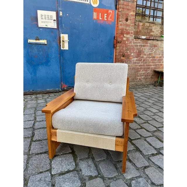 Safari Style Beige-Grey Armchair For Sale - Image 5 of 11