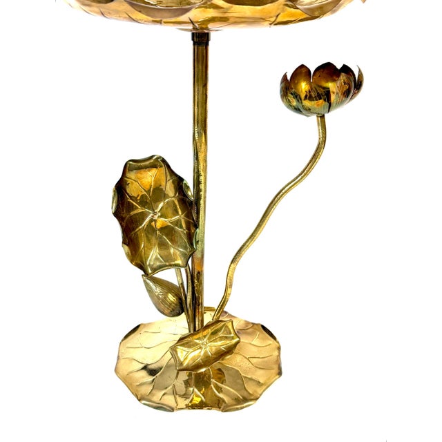 Pair of Carole Stupell Brass Lotus Lily Pad Side Tables, Hong Kong, Circa 1970s For Sale - Image 4 of 16