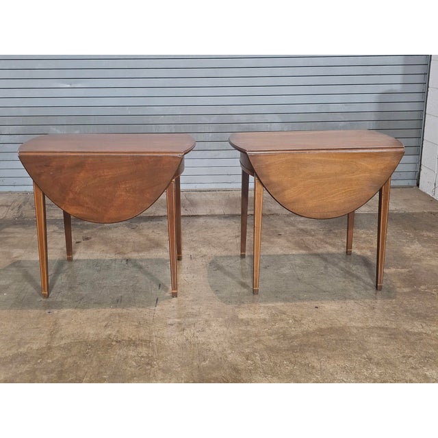 1980s Pair of Kittinger Williamsburg Mahogany Pembroke Table Drop Leaf Tables Cw 27 For Sale - Image 9 of 11