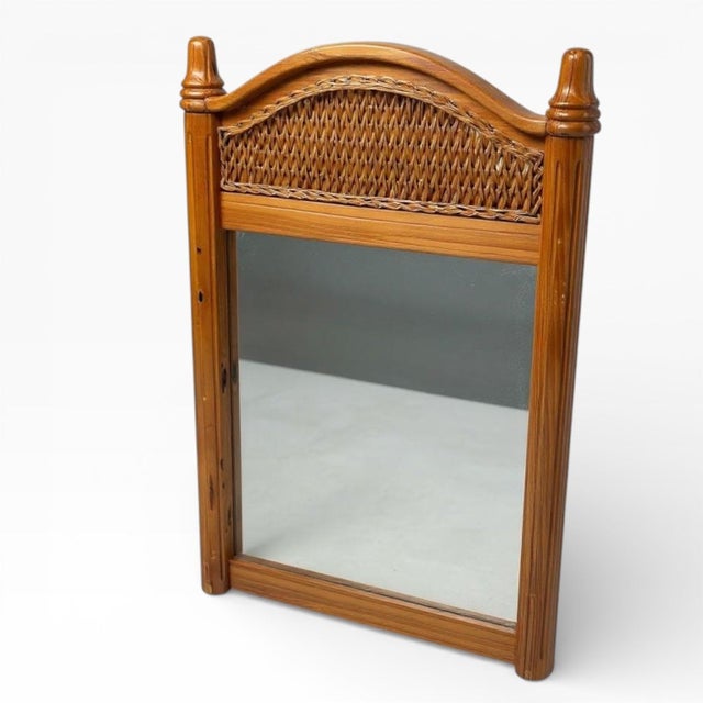 This antique farmhouse mirror is a large English pine rustic wall mirror designed to bring traditional rustic charm and...