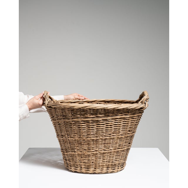 Tan Mid 20th Century France Tan Wicker Basket For Sale - Image 8 of 15