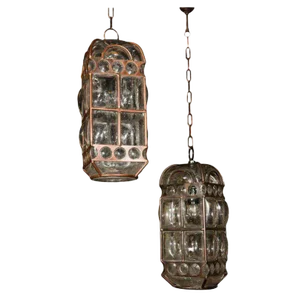 1960s Vintage Italian Blown Glass Pendant Lights- a Pair