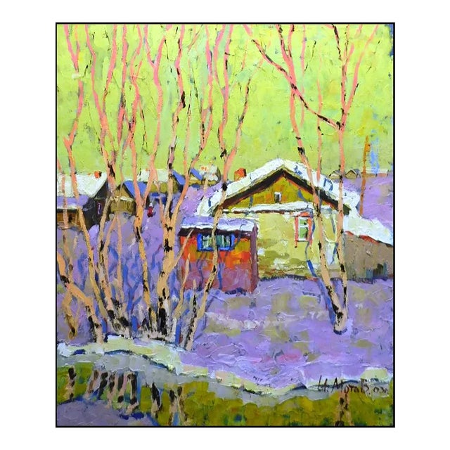 "The Songs of Winter" Ilja Motov Original Oil Painting on Stretched Canvas For Sale