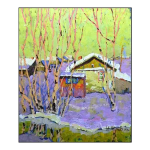"The Songs of Winter" Ilja Motov Original Oil Painting on Stretched Canvas