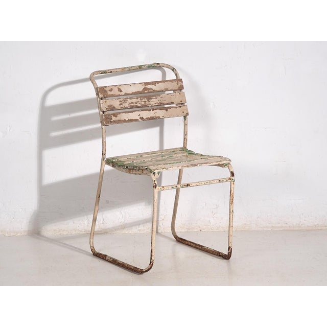 White Vintage White Garden Chairs, 1920, Set of 4 For Sale - Image 8 of 10