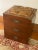 Unique English Antique Campaign Trunk/storage Chest with button & Tufted lift off leather top. Made from mahogany wood and...
