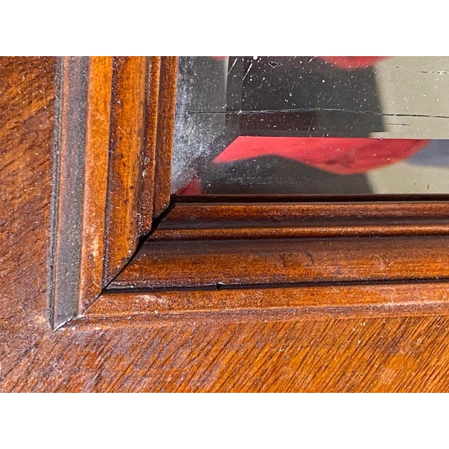 Art Nouveau Wood Wall Mirror with Facet Cut, Austria, 1900s For Sale - Image 13 of 18