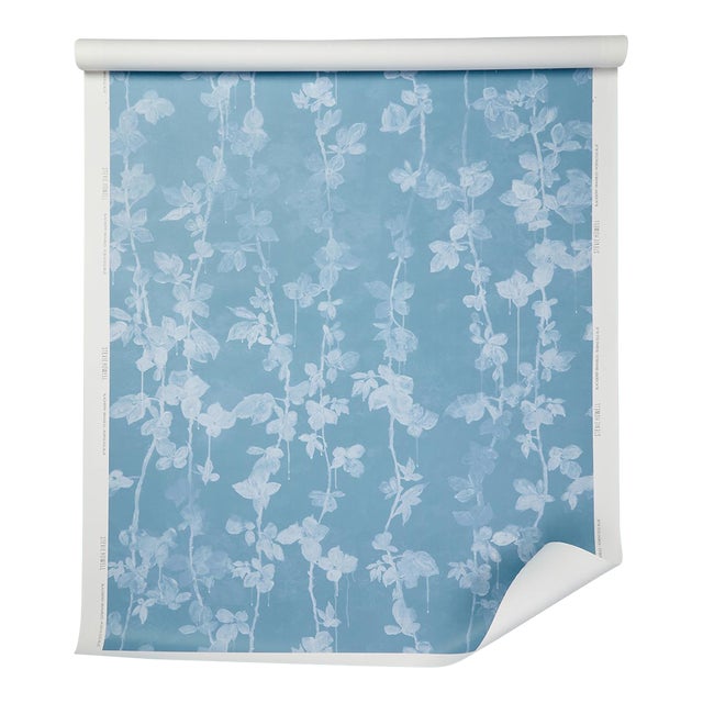 Blackberry Brambles Robins Egg Blue Wallpaper For Sale