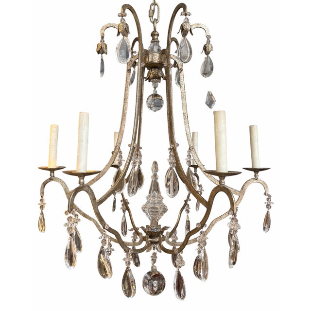 French Dennis and Leen Formations French Crystal Primitive Chandelier For Sale - Image 3 of 6
