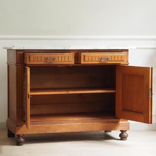 Gründerzeit Chest of Drawers with White Marble, 1890 For Sale - Image 6 of 15
