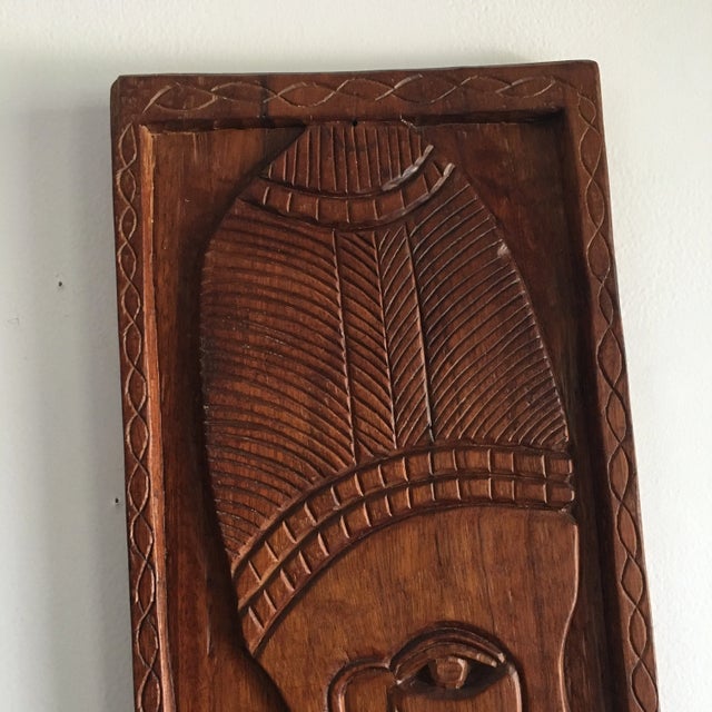 Mid 20th Century Vintage Tribal African Relief Wood Carvings - a Pair For Sale - Image 5 of 13