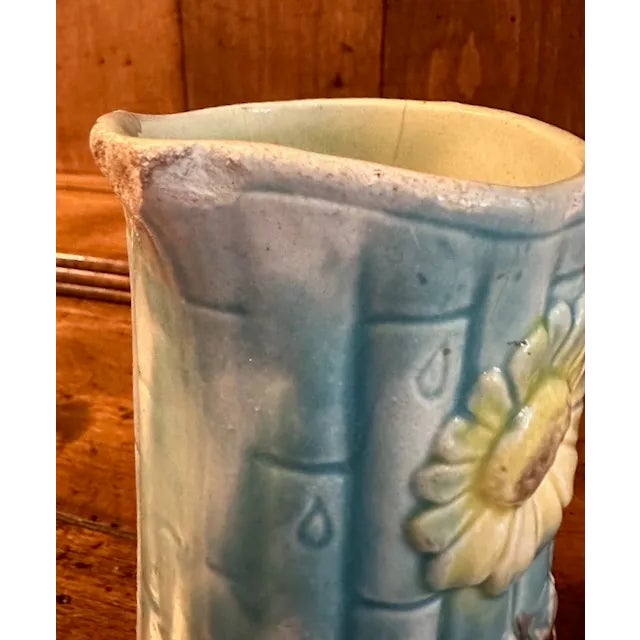 Antique Majolica Pitcher Floral For Sale In Charlotte - Image 6 of 11