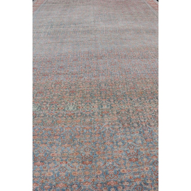 Hand-Knotted Antique Persian Long Gallery Senneh in Wool With All-Over Design For Sale - Image 9 of 16