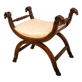 Theodore Alexander Rams Head Regency Mahogany Bench For Sale