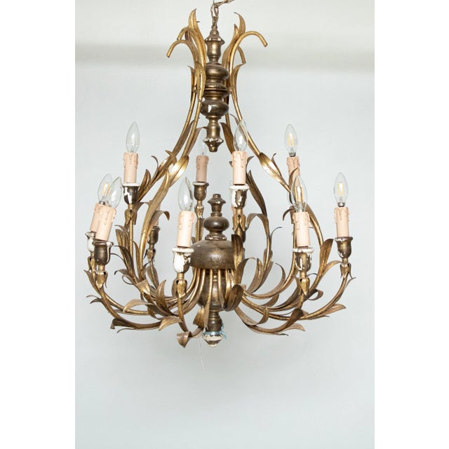 Italian Bronze Chandelier. Made in the 1950s