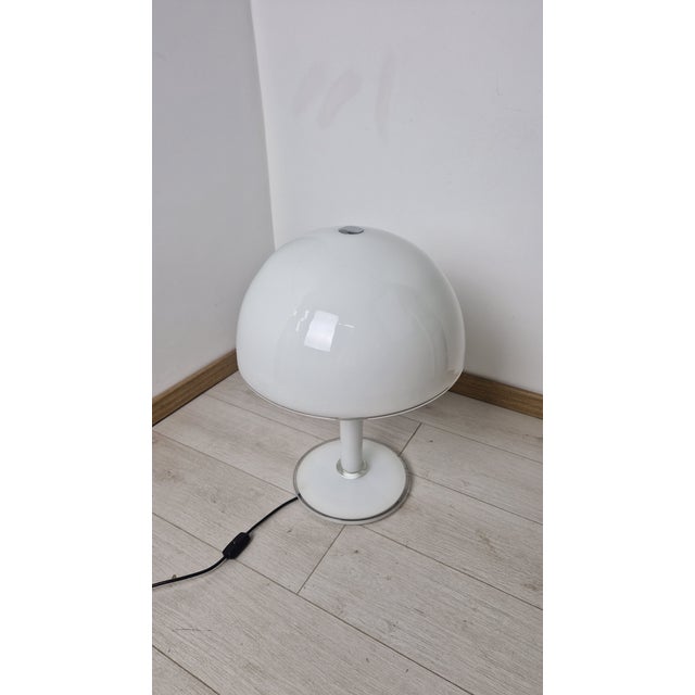 Large Table Lamps in Milk Glass and Transparent Glass with Adjustable Lampshade from Vistosi Murano, 1960s, Set of 2 For Sale - Image 15 of 18
