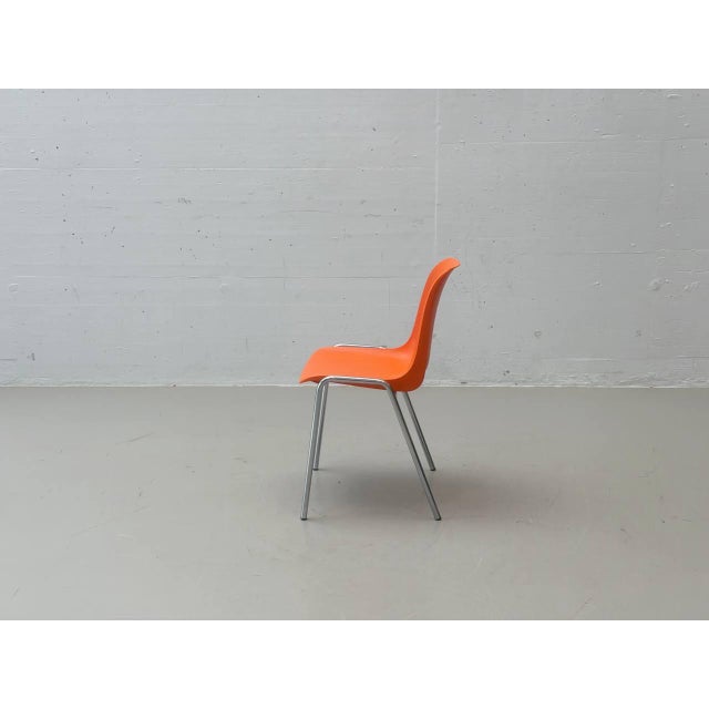 Orange Stacking Chairs Europa by Helmut Starke for Embru, 1970s For Sale - Image 10 of 15