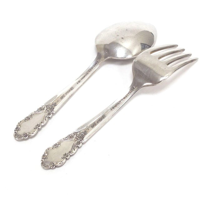 International Silver 1960s International (Rogers) Bridal Veil Sterling Silver Spoon & Fork Baby Set No Mono For Sale - Image 4 of 6