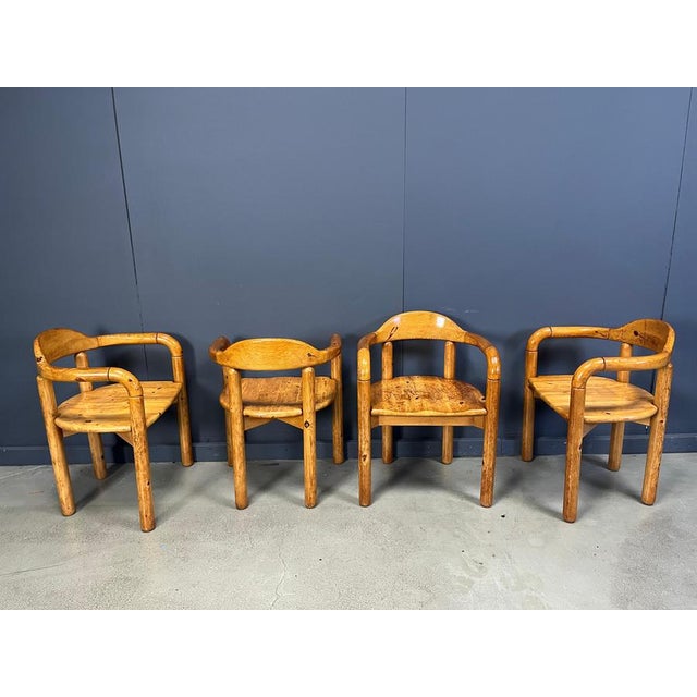 1970s Pine Wood Dining Table and Chairs C.J. Rosengaarden, 1970s, Set of 5 For Sale - Image 5 of 13