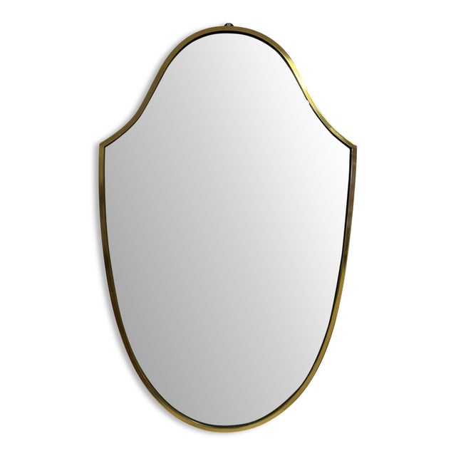 Vintage Italian Brass Wall Mirror, 1970s For Sale - Image 9 of 9